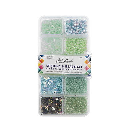 Sequins and Beads Kit -  Assorted - Light Green (Box)