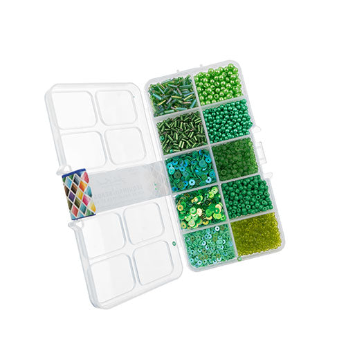 Sequins and Beads Kit -  Assorted - Green (Box)
