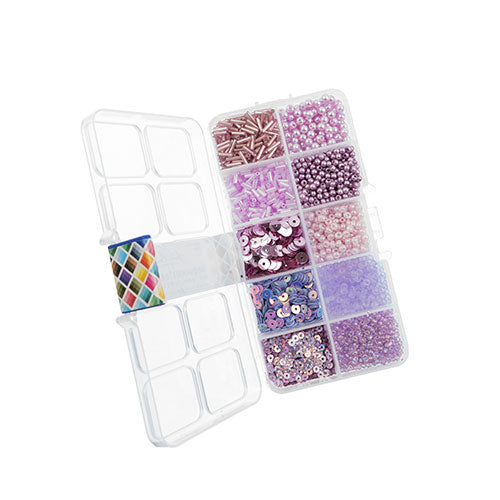 Sequins and Beads Kit -  Assorted - Light Purple (Box)