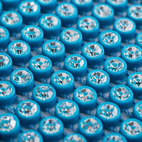 Preciosa - ss13 Rhinestone Trim - Aqua Casing/ Crystal (1 Metre)