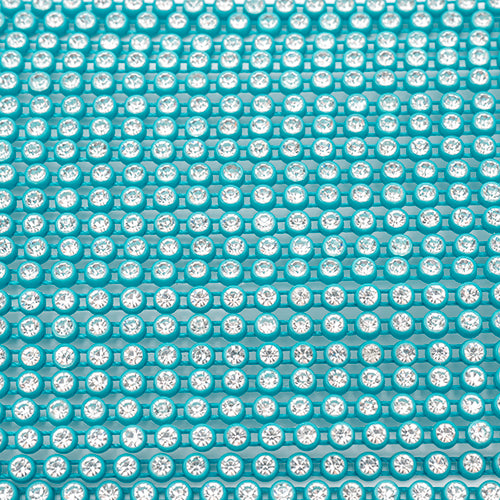Crystal Lane Rhinestone Trim - ss8 (2.3mm) - Aqua Casing/ Crystal (10yd)