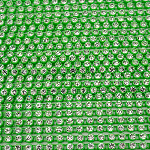Crystal Lane Rhinestone Trim - ss8 (2.3mm) - Mint Casing/ Crystal (10yd)