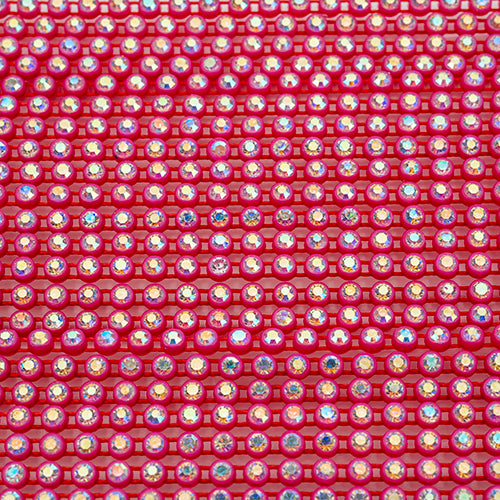 Crystal Lane Rhinestone Trim - ss8 (2.3mm) - Hot Pink Casing/ Crystal AB (10yd)
