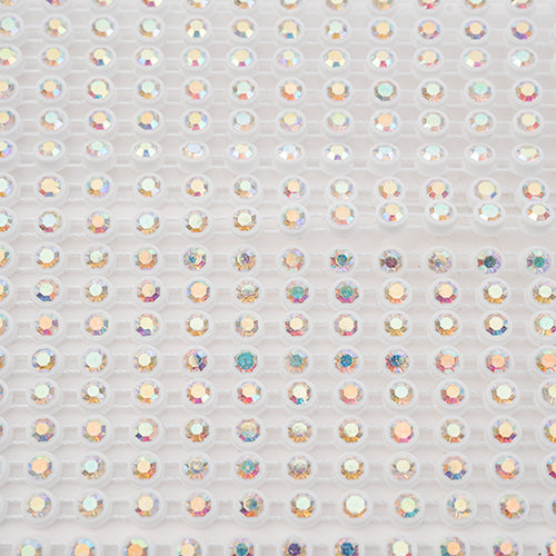 Crystal Lane Rhinestone Trim - ss12 (3mm) - White Casing/ Crystal AB (10yd)