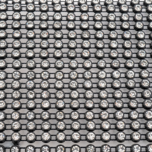 Crystal Lane Rhinestone Trim - ss12 (3mm) - Black Casing/ Crystal (10yd)