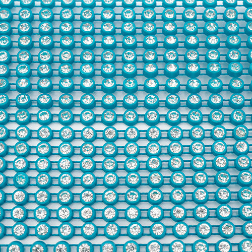 Crystal Lane Rhinestone Trim - ss12 (3mm) - Aqua Casing/ Crystal (10yd)