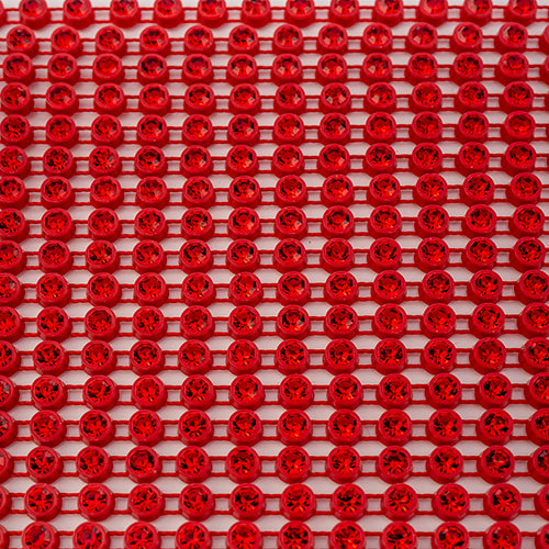 Crystal Lane Rhinestone Trim - ss12 (3mm) - Red Casing/ Light Siam (10yd)
