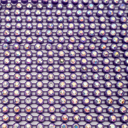 Crystal Lane Rhinestone Trim - ss12 (3mm) - Purple Casing/ Crystal AB (10yd)