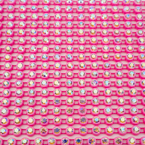 Crystal Lane Rhinestone Trim - ss12 (3mm) - Pink Casing/ Crystal AB (10yd)