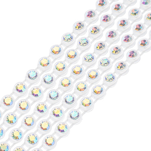 Crystal Lane Rhinestone Trim - ss8 (2.3mm) - Transparent Casing/ Crystal AB (1yd