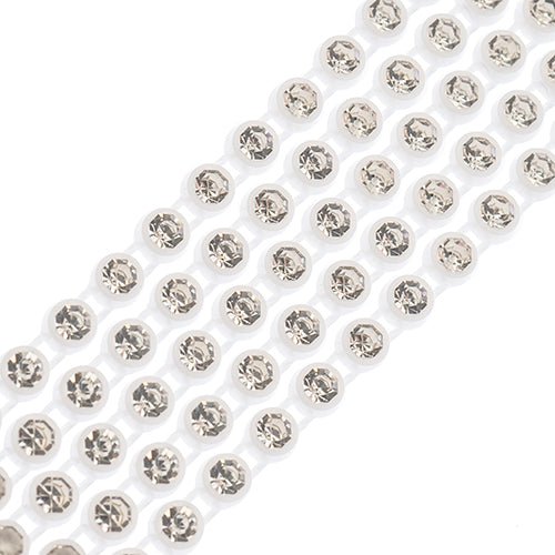 Crystal Lane Rhinestone Trim - ss8 (2.3mm) - White Casing/ Crystal (1yd)