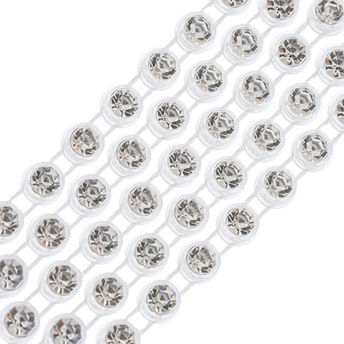 Crystal Lane Rhinestone Trim - ss12 (3mm) - Transparent Casing/ Crystal (1yd)