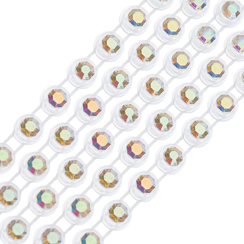 Crystal Lane Rhinestone Trim - ss12 (3mm) - Transparent Casing/ Crystal AB (1yd)