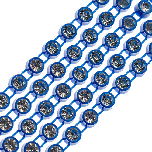Crystal Lane Rhinestone Trim - ss12 (3mm) - Royal Blue Casing/ Crystal (1yd)