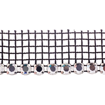 Czech Glass Net Edge Trim - ss20 (4.7mm) - 1 Row - Crystal - Silver (1m)