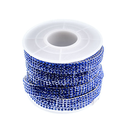Glass Stone Trim Hot Fix - 4 Rows - Sapphire (5m)