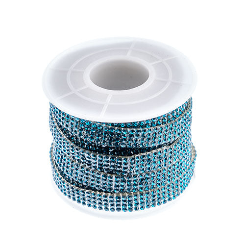 Glass Stone Trim Hot Fix - 4 Rows - Blue Zircon (5m)
