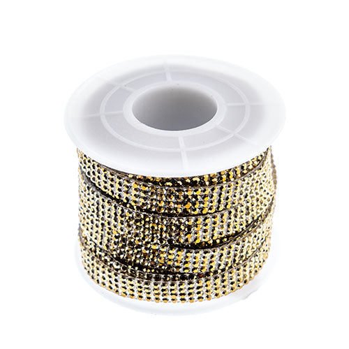 Glass Stone Trim Hot Fix - 4 Rows - Aurum (5m)