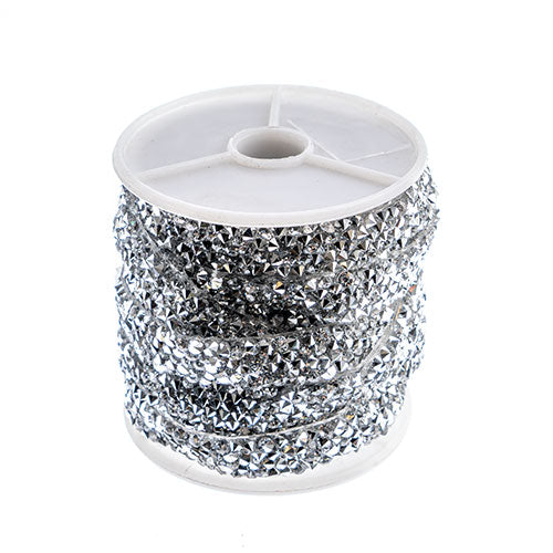 Resin Trim Hot Fix - Crystal Crush - Crystal / Silver (5m)