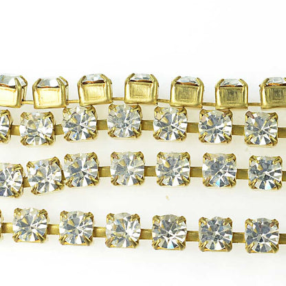 Rhinestone CupChain - 4.4mm (ss18) Prong Set Rhinestone Chain - Crystal - Raw Br