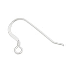 Earring Ear Wire - 18mm - Fishhook with Coil - Sterling (Pair)