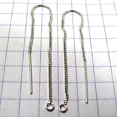 Earring - 50mm Chain Threader - Sterling (pair)