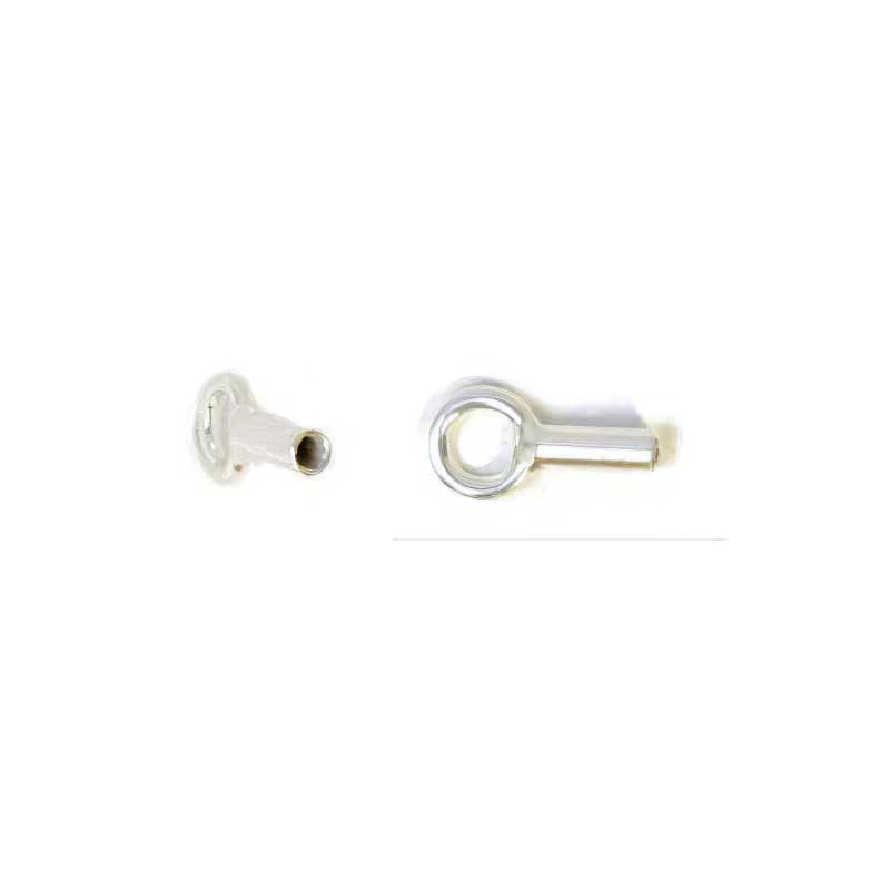 Crimp Tube End - with Single Loop - Sterling (Pair)
