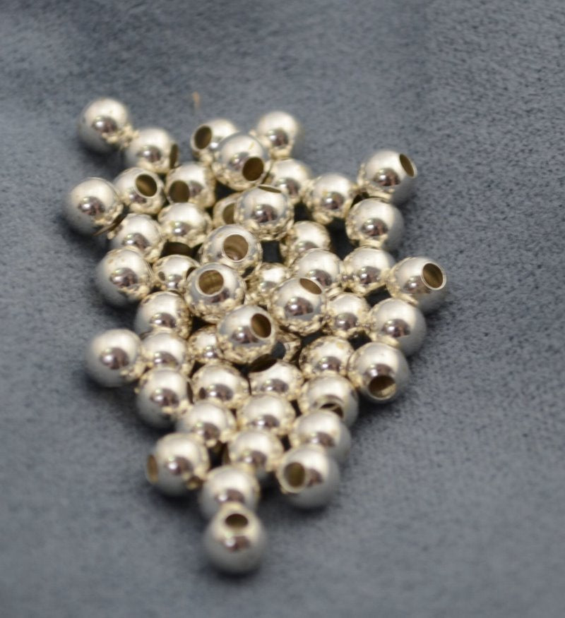 Sterling Beads - 5mm Seamless Round - Bright Sterling (50)