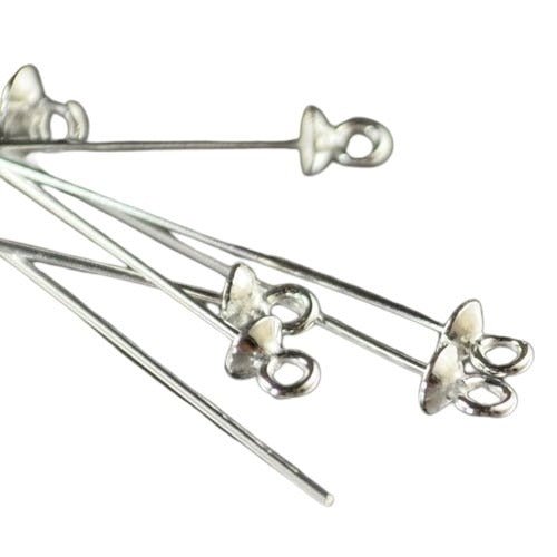Headpins - 1.5in - Headpin with Loop - Bright Sterling