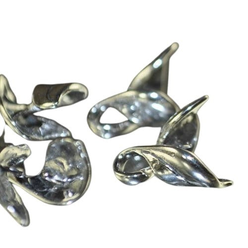 Pinch Bail - Twisting Leaf - Sterling