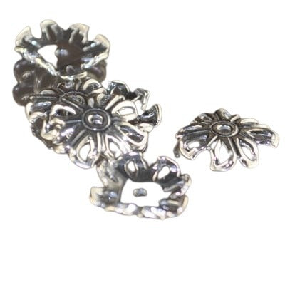 Bead Cap Shallow Square - Sterling