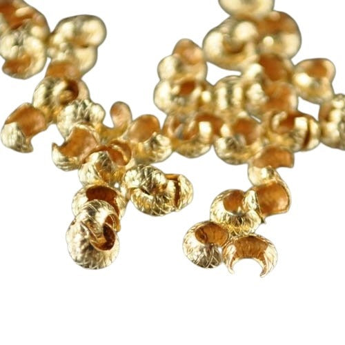 Crimp Bead Covers Diamond Cut - 3mm - Gold-filled 14 Kt