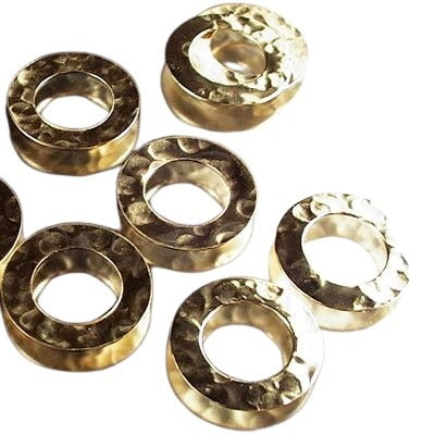 Link Hammered Ring - 15mm - Gold-filled