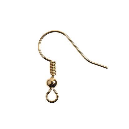 Earring Fish Hook - 18mm - 18kt Goldplated (Pack)
