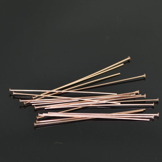 Headpins - 1in / 24ga Flat Head - 14 Kt Rose Gold-filled (10)