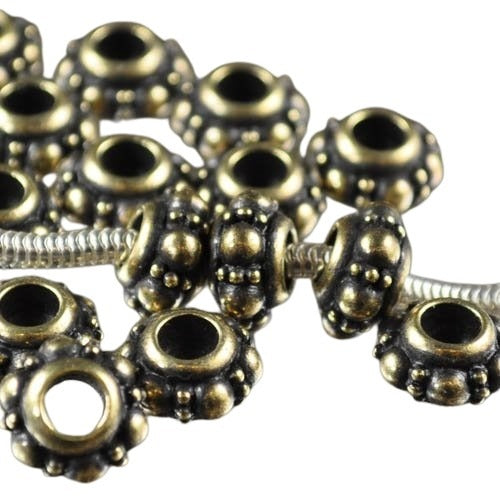 Metal Beads - Pandora/Euro Style - Turkish Beaded Spacer - Brass Oxide