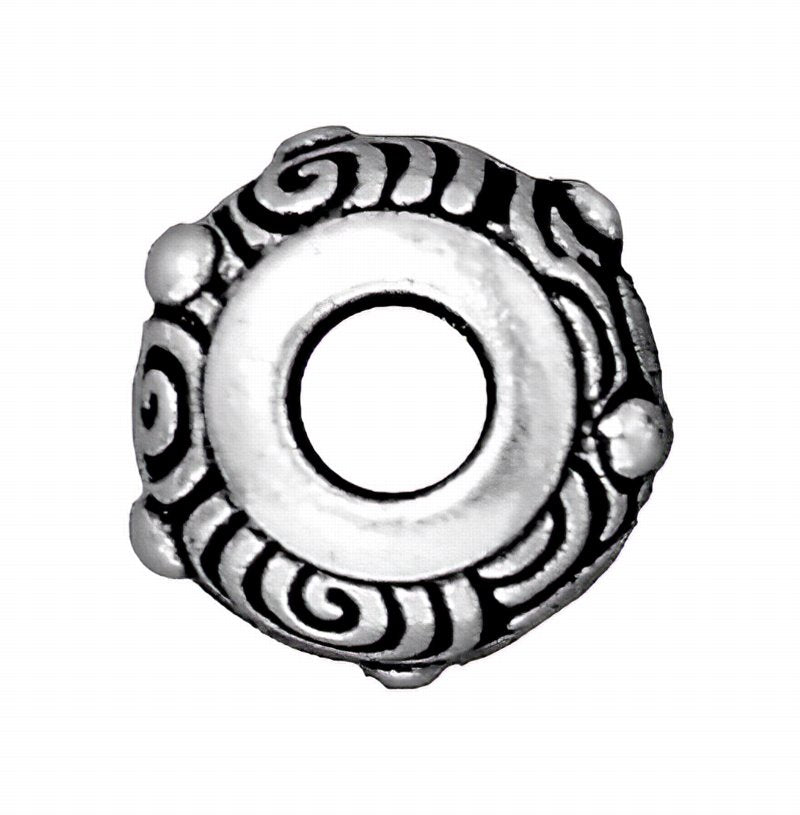 Metal Beads - Pandora/Euro Style -  Spiraly Swirls Spacer - Antiqued Silver