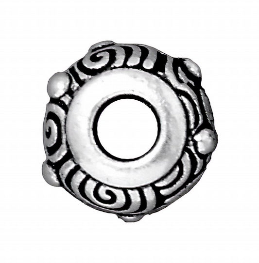 Metal Beads - Pandora/Euro Style -  Spiraly Swirls Spacer - Antiqued Silver