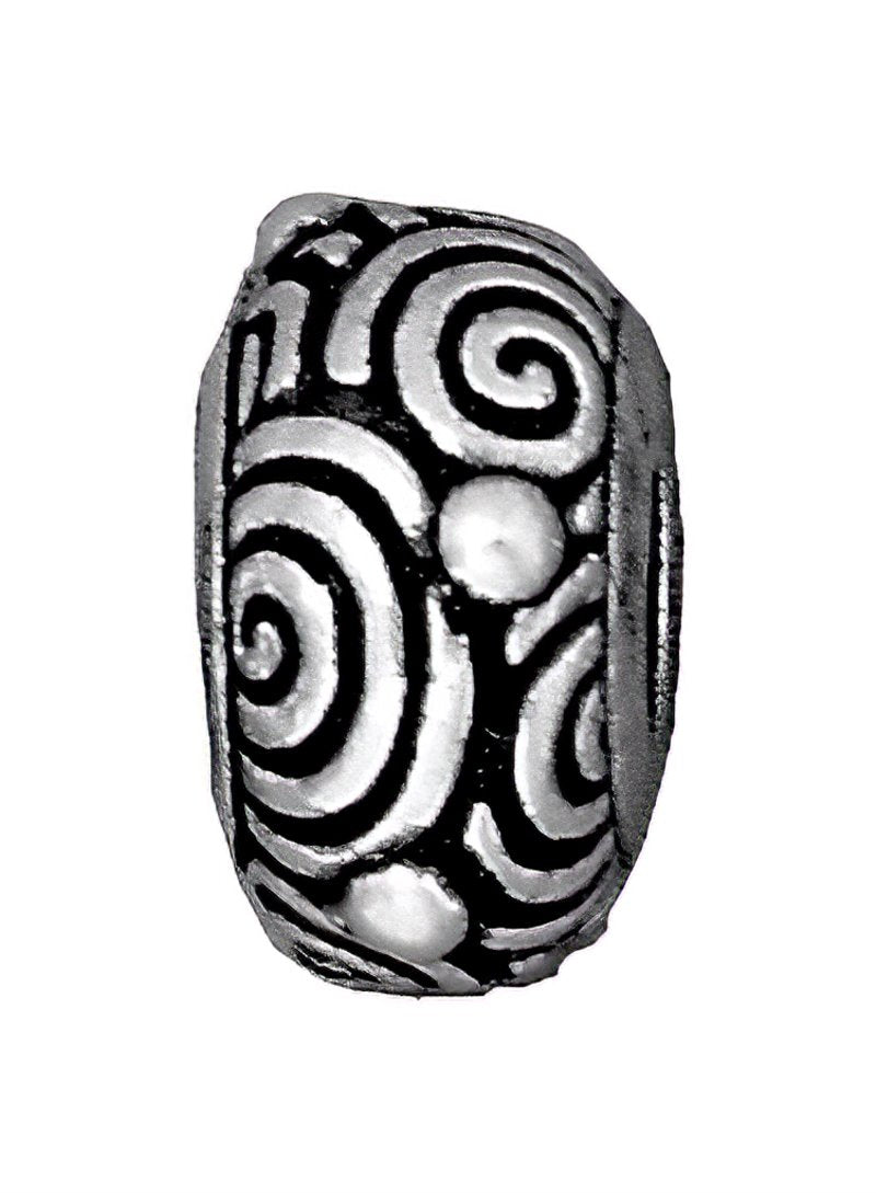 Metal Beads - Pandora/Euro Style -  Spiraly Swirls Spacer - Antiqued Silver