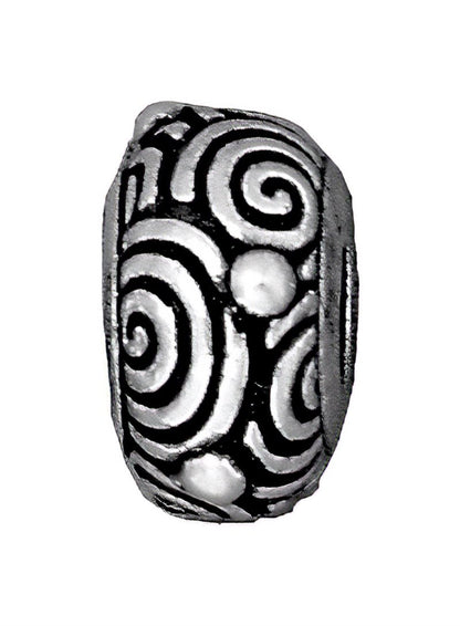 Metal Beads - Pandora/Euro Style -  Spiraly Swirls Spacer - Antiqued Silver