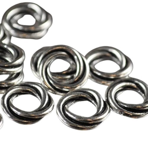 Metal - Floating Rings - 12mm - Love Knot Twined Rings - Antiqued Silver