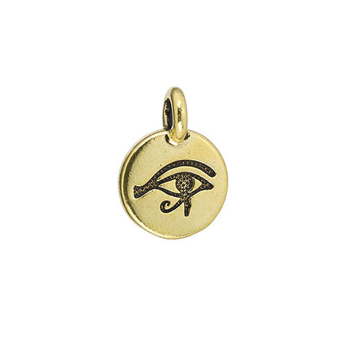 Eye of Horus Charm   Antiqued Gold Each
