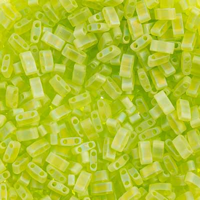Miyuki -  Half Tila - Chartreuse Transparent AB Matte (50g)