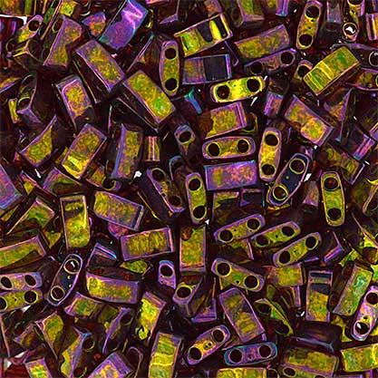 Miyuki -  Half Tila - Dark Topaz Transparent AB Gold Luster (50g)