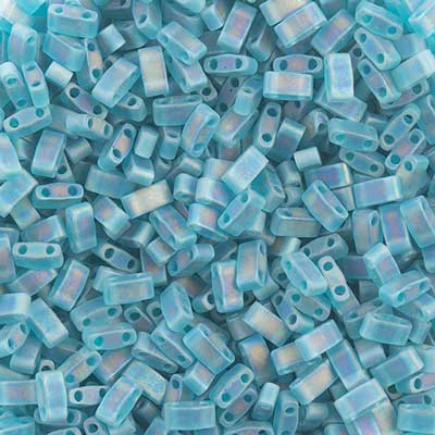 Miyuki -  Half Tila - Turquoise Green Transparent AB Matte (50g)