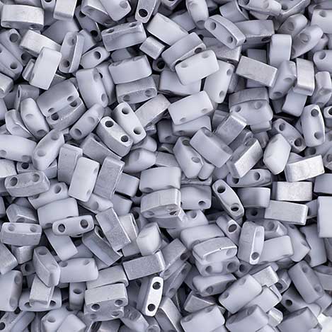 Miyuki -  Half Tila - White Opaque Labrador Matte (50g)