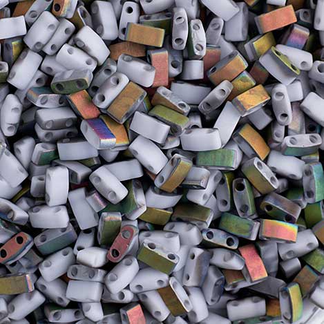 Miyuki -  Half Tila - White Vitrail Opaque Matte (50g)