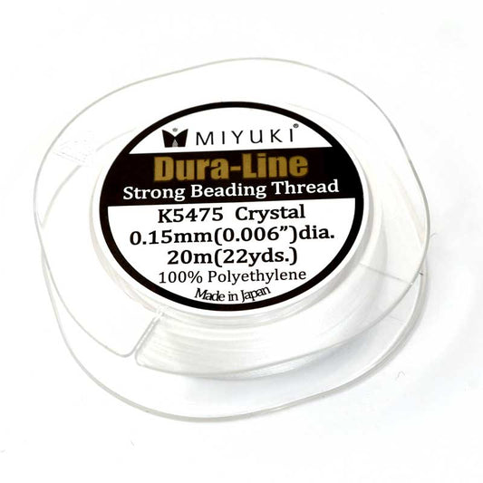 Miyuki Dura-Line Beading Thread - 0.15mm - Crystal (20m Spool)