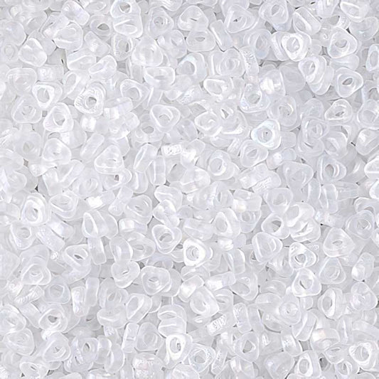 Miyuki Triangle Spacer Beads - 2.8mm - Matte Crystal AB