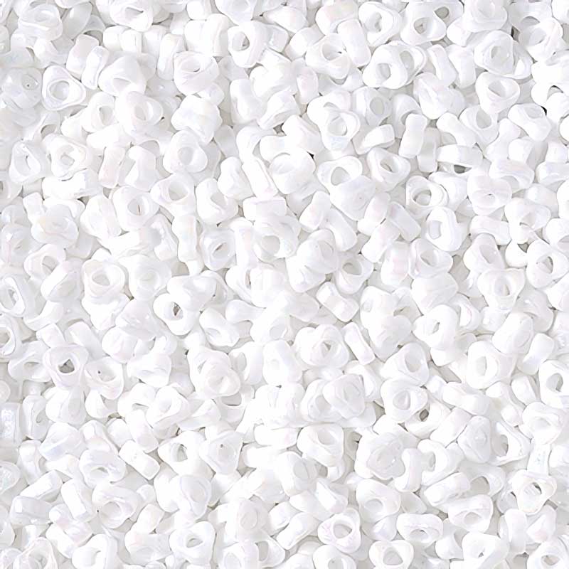 Miyuki Triangle Spacer Beads - 2.8mm - Unicorn Matte White AB